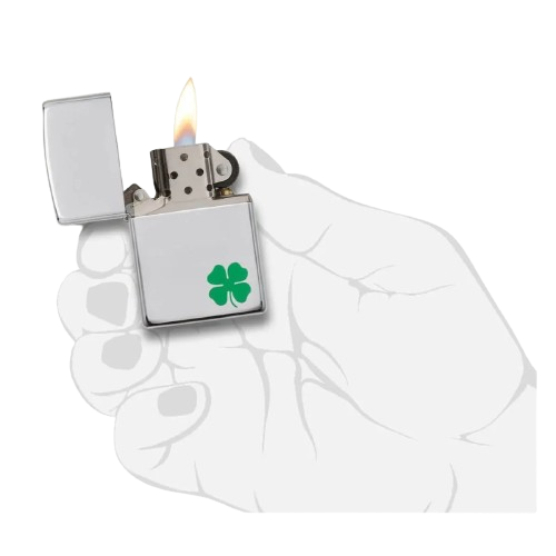 【clover】 ISQUEIRO ZIPPO BIT O' LUCK FOUR LEAF CLOVER 24007 | Tabacaria Trevo ©